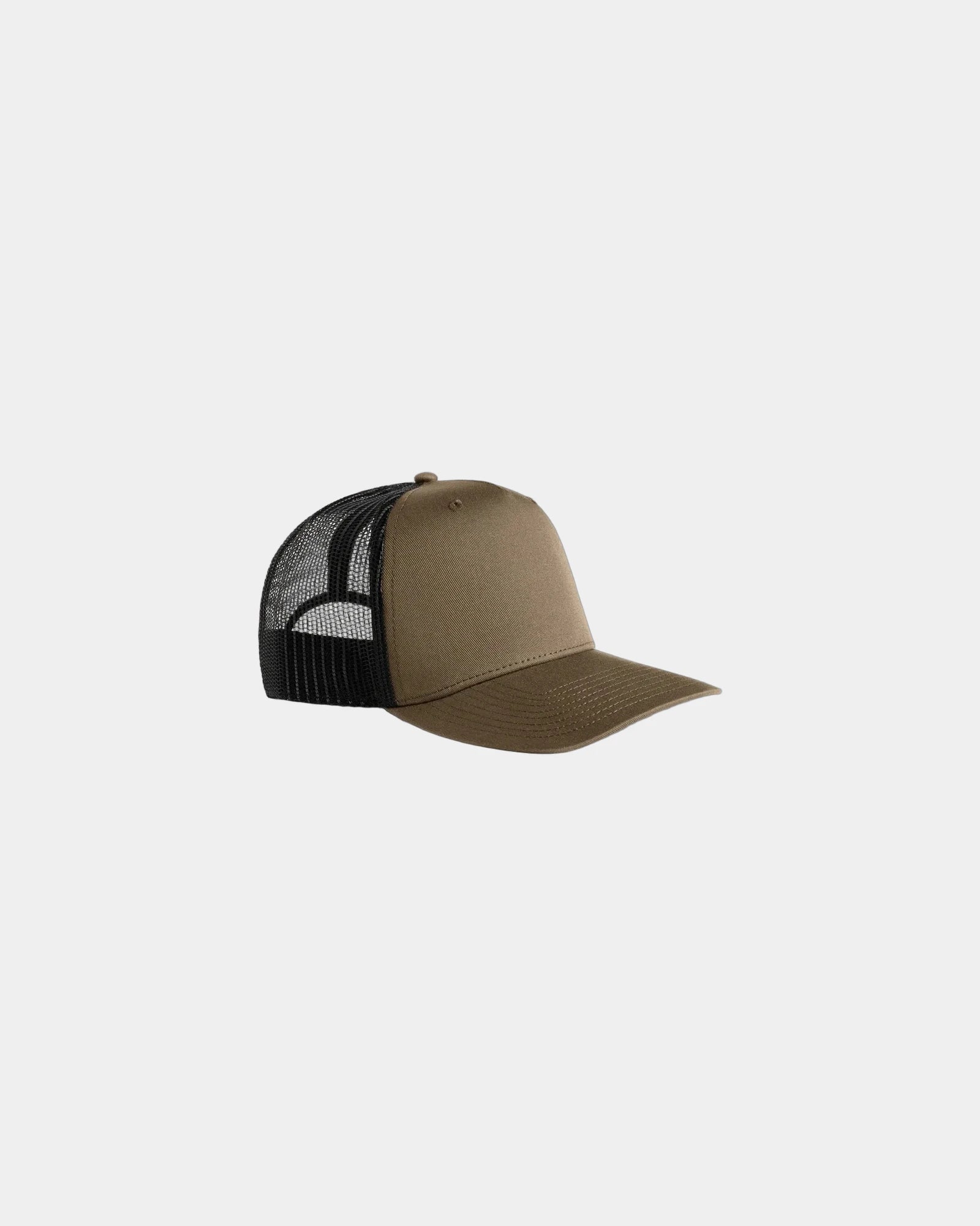 Custom mesh trucker cap with UPF 50+ protection - Walnut/Black